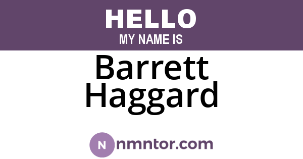 Barrett Haggard