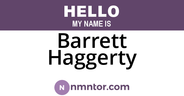 Barrett Haggerty