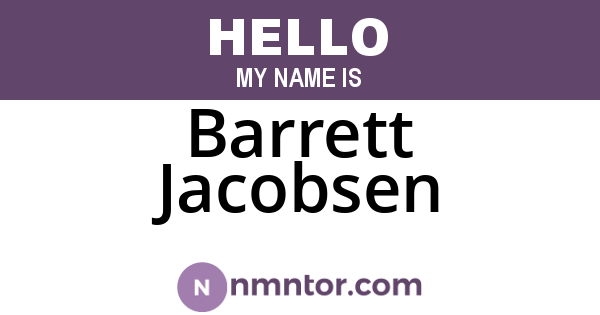 Barrett Jacobsen
