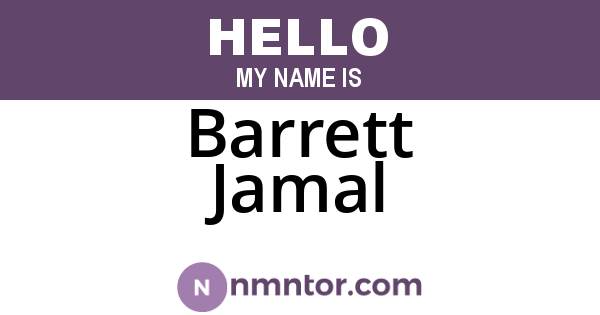 Barrett Jamal