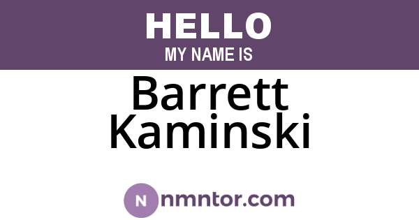 Barrett Kaminski