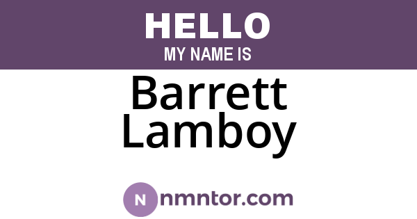 Barrett Lamboy
