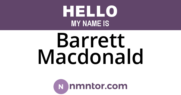Barrett Macdonald