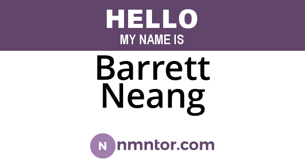Barrett Neang