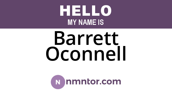 Barrett Oconnell