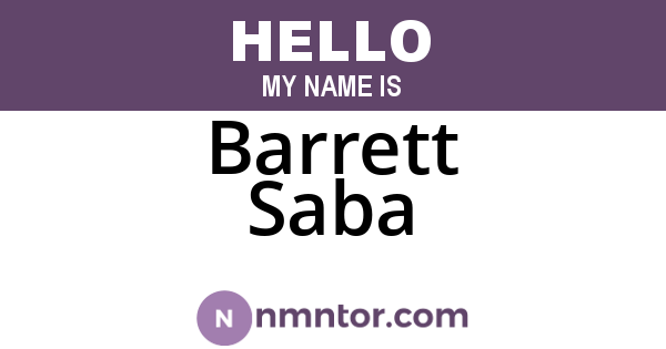 Barrett Saba