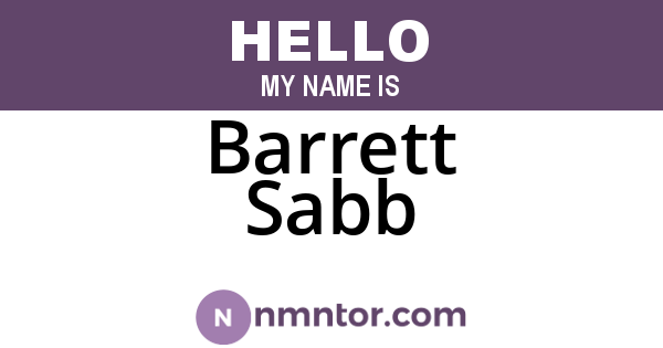 Barrett Sabb