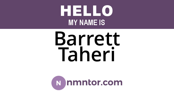 Barrett Taheri