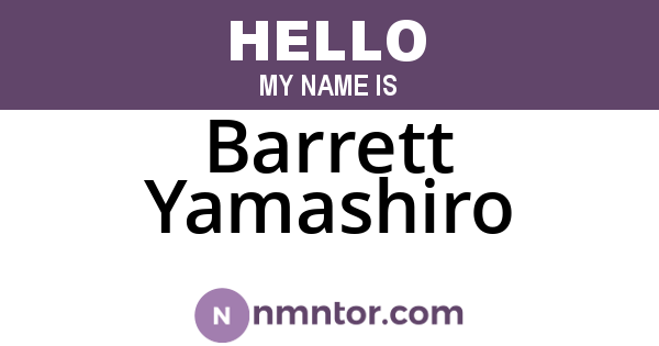 Barrett Yamashiro