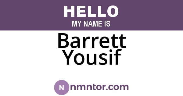 Barrett Yousif