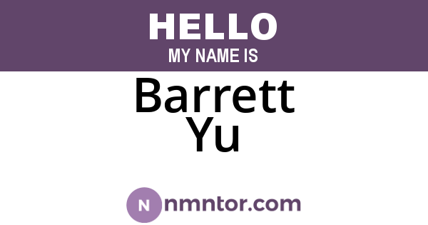 Barrett Yu