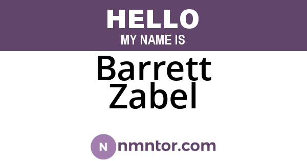 Barrett Zabel