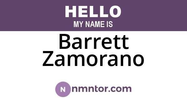 Barrett Zamorano