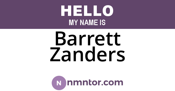 Barrett Zanders