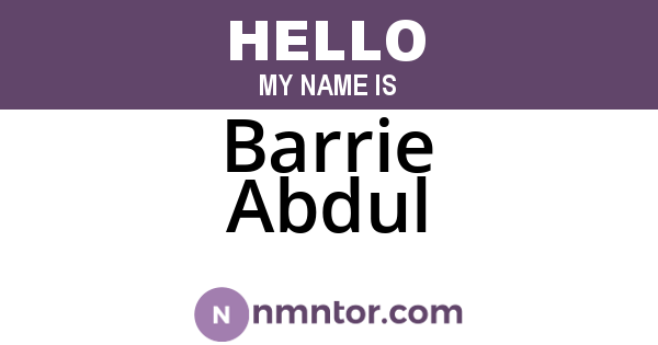 Barrie Abdul