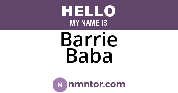 Barrie Baba