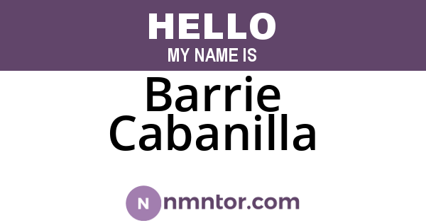 Barrie Cabanilla