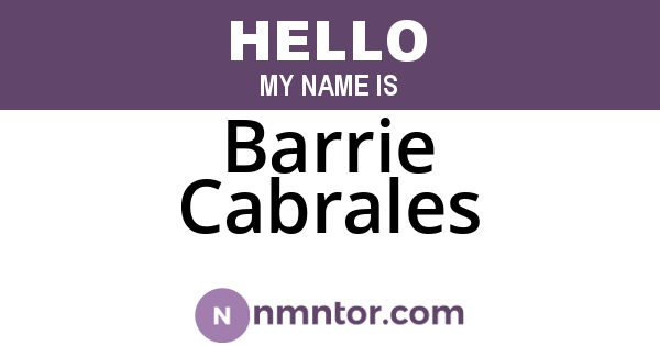 Barrie Cabrales