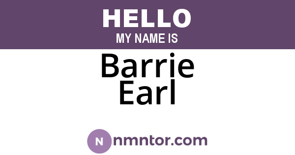 Barrie Earl