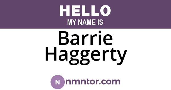 Barrie Haggerty