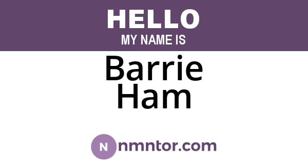 Barrie Ham