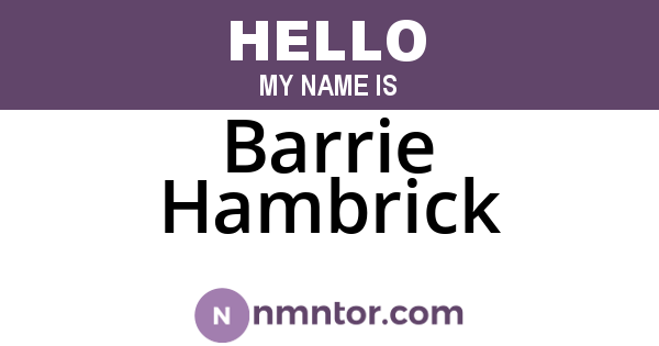Barrie Hambrick