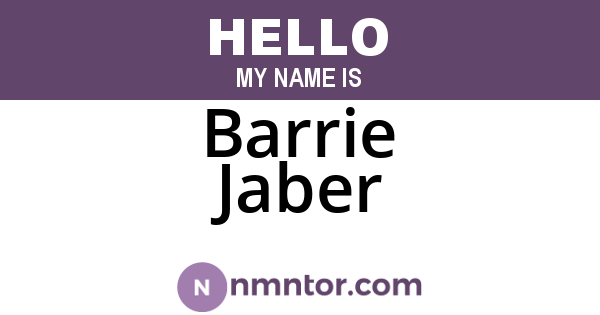 Barrie Jaber