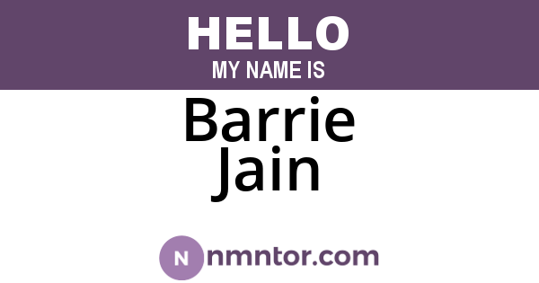 Barrie Jain