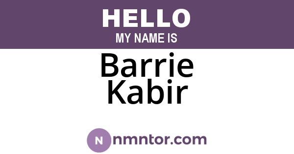 Barrie Kabir