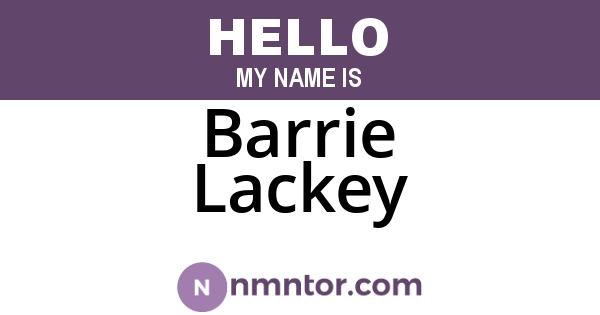 Barrie Lackey