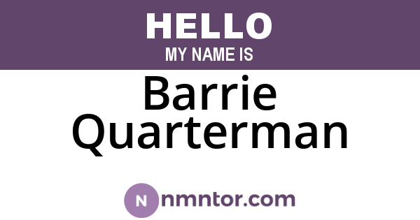 Barrie Quarterman