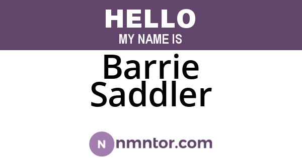 Barrie Saddler