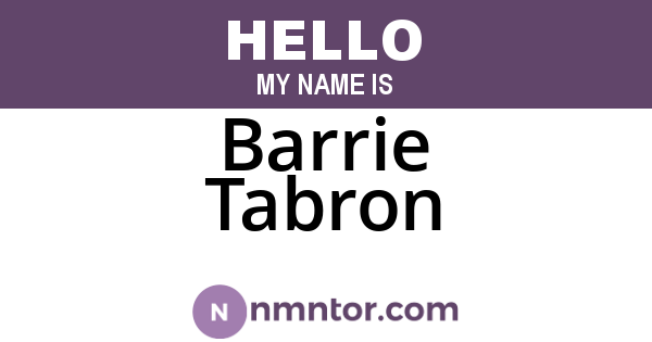 Barrie Tabron