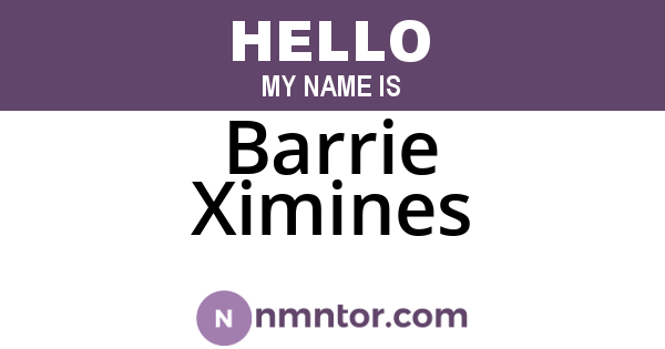Barrie Ximines