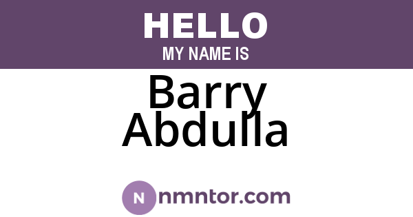 Barry Abdulla