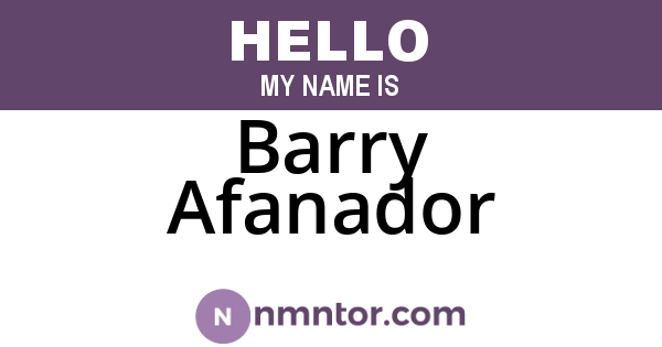 Barry Afanador