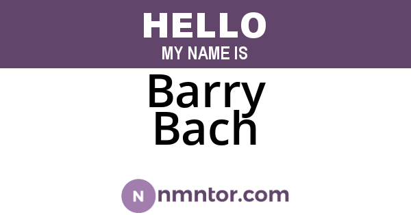 Barry Bach