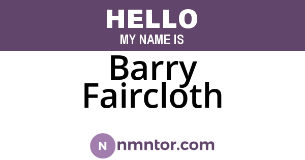 Barry Faircloth