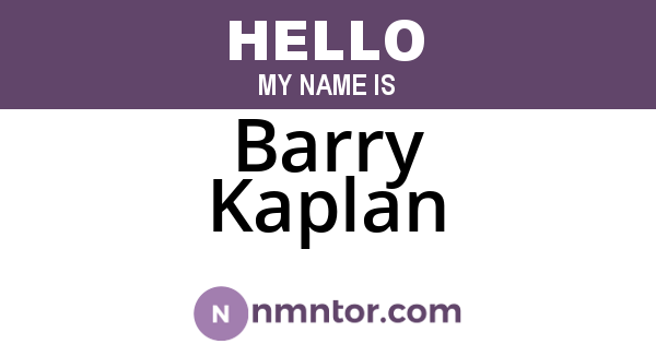 Barry Kaplan
