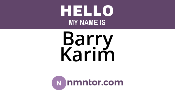 Barry Karim