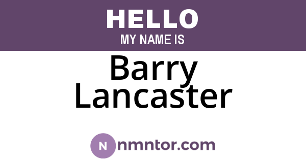 Barry Lancaster