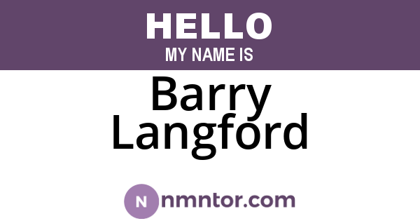 Barry Langford