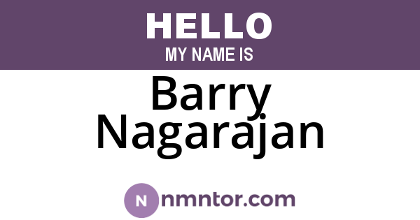 Barry Nagarajan