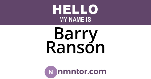 Barry Ranson