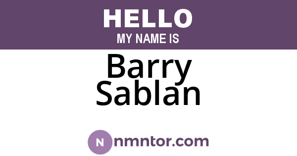 Barry Sablan