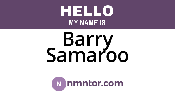 Barry Samaroo