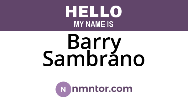 Barry Sambrano