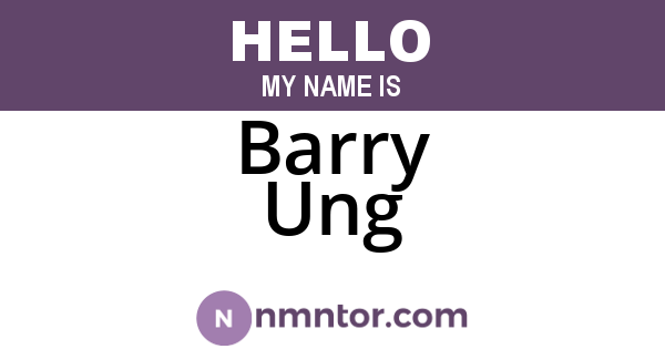Barry Ung