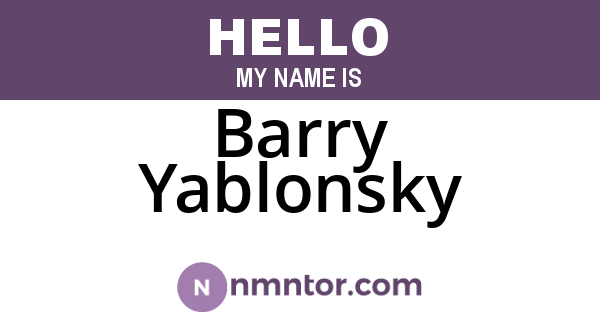 Barry Yablonsky
