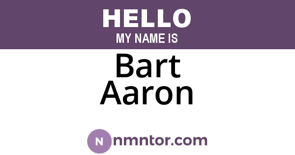 Bart Aaron